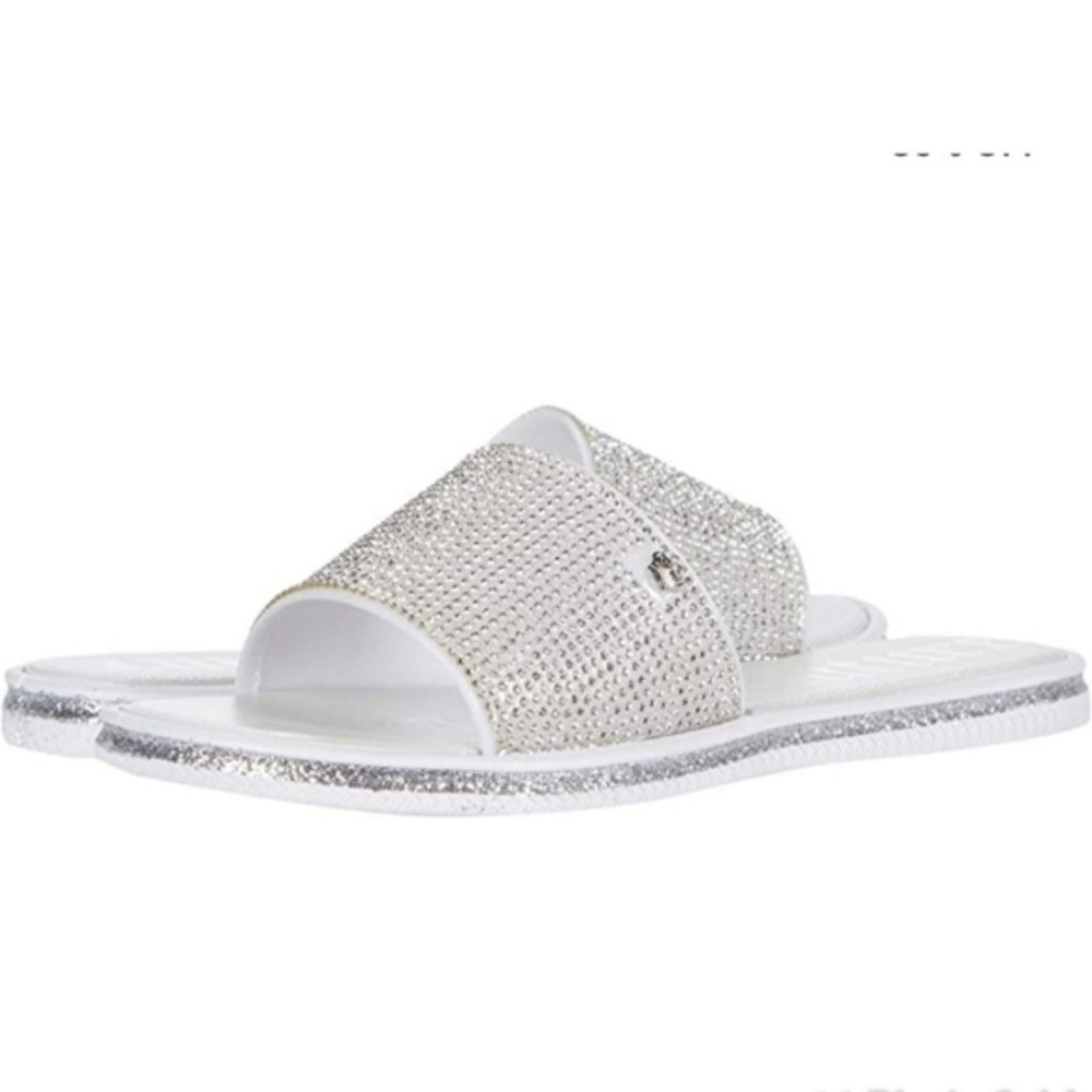 Juicy Couture Yippy Bling Sparkles Rhinestone Bead Slides 7 8 9 10